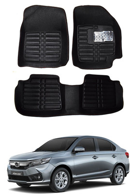 MATIES Plastic, Rubber 5D Mat For  Honda Amaze(Black)