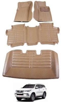 MATIES Plastic, Rubber 5D Mat For  Toyota Fortuner(Beige)