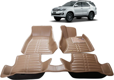 MATIES Plastic, Rubber 5D Mat For  Toyota Fortuner Old(Beige)