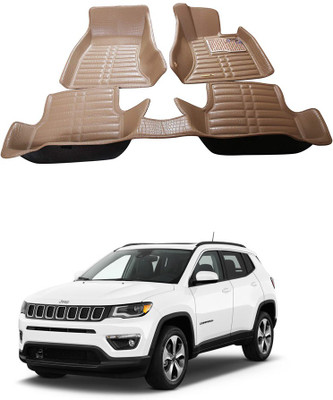 MATIES Plastic, Rubber 5D Mat For  Jeep Compass(Beige)