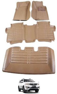 MATIES Plastic, Rubber 5D Mat For  Toyota Fortuner Old(Beige)
