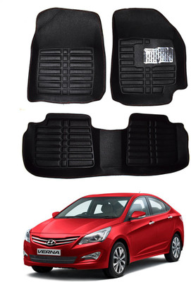 AYW Plastic 5D Mat For  Hyundai Verna Fluidic(Black)