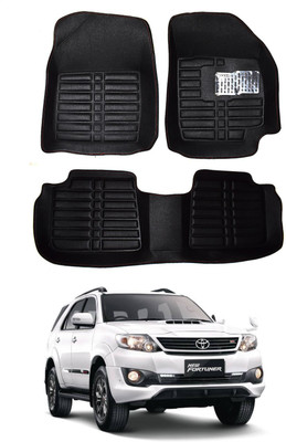 MATIES Plastic, Rubber 5D Mat For  Toyota Fortuner Old(Black)