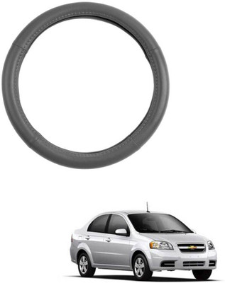 MATIES Steering Cover For Chevrolet Aveo(Grey, Leatherite)