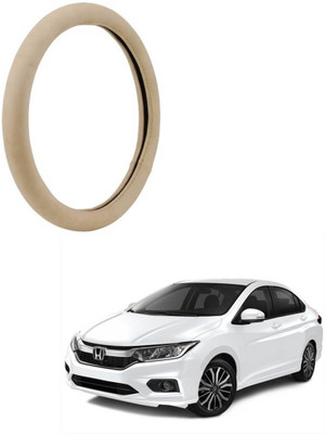 MATIES Steering Cover For Honda City(Beige, Leatherite)