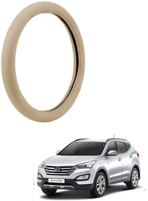 MATIES Steering Cover For Hyundai SantaFe(Beige, Leatherite)