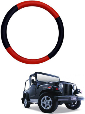 AYW Steering Cover For Mahindra Thar(Red, Black, Leather)
