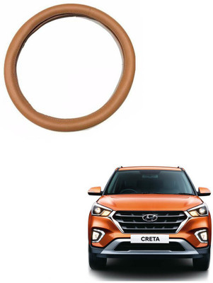 MATIES Steering Cover For Hyundai Creta(Tan, Leatherite)