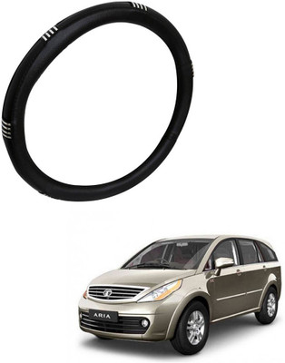 AYW Steering Cover For Tata Aria(Chrome, Black, Leather)