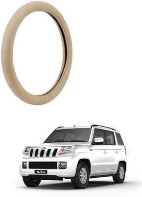 MATIES Steering Cover For Mahindra TUV 300(Beige, Leatherite)