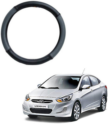 AYW Steering Cover For Hyundai Verna Fluidic(Grey, Black, Leather)