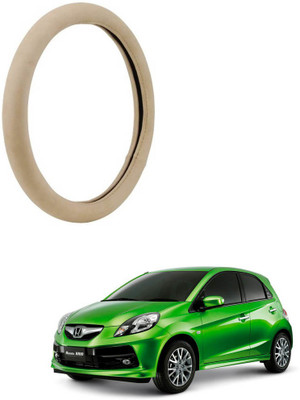 MATIES Steering Cover For Honda Brio(Beige, Leatherite)