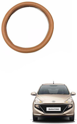 AYW Steering Cover For Hyundai Santro(Tan, Leather)