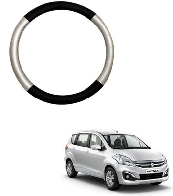 AYW Steering Cover For Maruti Ertiga(Silver, Black, Leather)