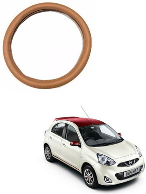 MATIES Steering Cover For Nissan Micra(Tan, Leatherite)