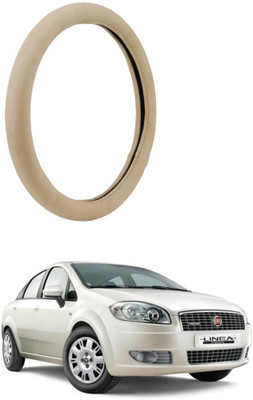 AYW Steering Cover For Fiat Linea Classic(Beige, Leather)