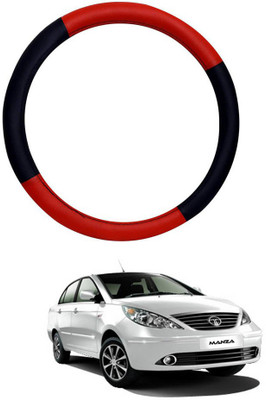 AYW Steering Cover For Tata Manza(Red, Black, Leather)