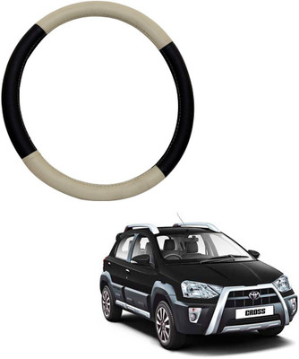 MATIES Steering Cover For Toyota Etios Cross(Beige Brown, Leatherite)
