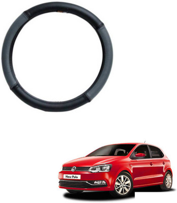 MATIES Steering Cover For Volkswagen Polo GT(Grey Black, Leatherite)