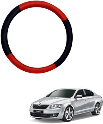 AYW Steering Cover For Skoda Octavia(Red, Black, Leather)