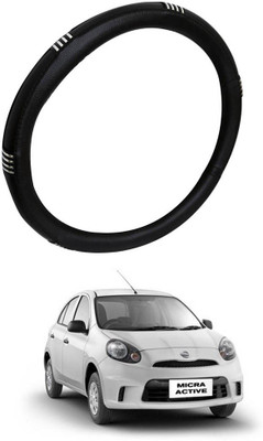 AYW Steering Cover For Nissan Micra Active(Chrome, Black, Leather)
