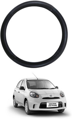 MATIES Steering Cover For Nissan Micra Active(Black, Leatherite)