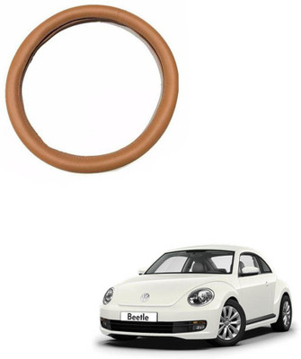 MATIES Steering Cover For Volkswagen Beetle(Tan, Leatherite)