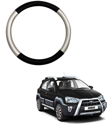 AYW Steering Cover For Toyota Etios Cross(Silver, Black, Leather)
