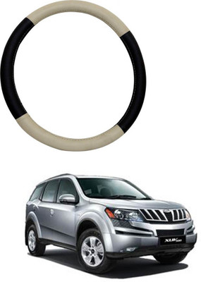 AYW Steering Cover For Mahindra XUV(Beige, Black, Leather)