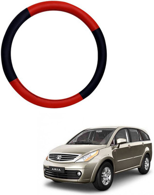 MATIES Steering Cover For Tata Aria(Red Black, Leatherite)