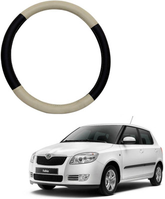 AYW Steering Cover For Skoda Fabia(Beige, Brown, Leather)