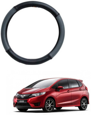 AYW Steering Cover For Honda Jazz(Grey, Black, Leather)