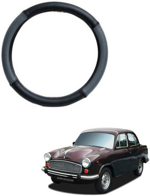 MATIES Steering Cover For HM Ambassador(Grey Black, Leatherite)