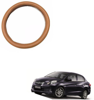 MATIES Steering Cover For Honda Amaze(Tan, Leatherite)