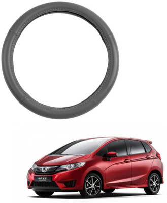 AYW Steering Cover For Honda Jazz(Grey, Leather)