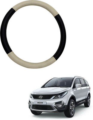 AYW Steering Cover For Hyundai i10 Active(Beige, Black, Leather)