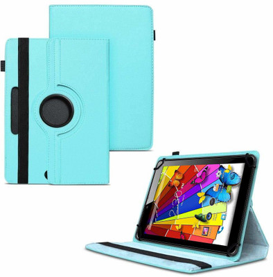 TGK Flip Cover for Lava Ivory Plus Tablet 7 inch /360 Degree Rotating Universal Case With Three Camera Hole(Blue)