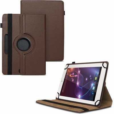 TGK Flip Cover for Lava Ivory Xtron Z704 Tablet 7 inch /360 Degree Rotating Universal Case With Three Camera Hole(Brown)