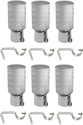 tajhardwaregallery Silver Rod Rail Bracket Metal(Pack of 12)