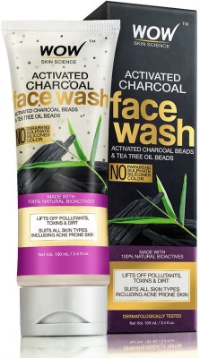 WOW SKIN SCIENCE Activated Charcoal -with Activated Charcoal Beads-No Sulphates & Parabens_2 Face Wash(200 ml)