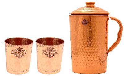 IndianArtVilla IAV-CB-1-1004 Jug Glass Set(Copper)