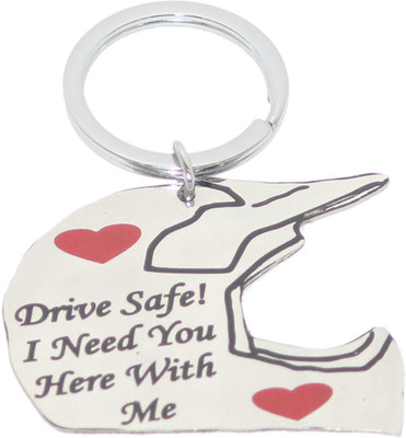 Aura Sports Helmet Shaped Drive Safe Engraved Key Ring Key Chain