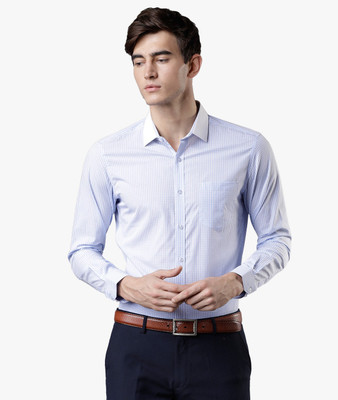 Black Coffee Men Checkered Formal Blue Shirt