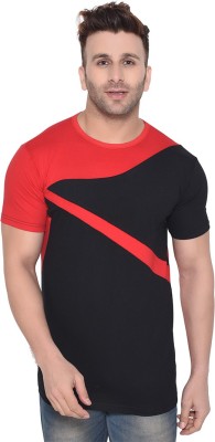 Money Leaf Graphic Print Men Round Neck Red, Black T-Shirt