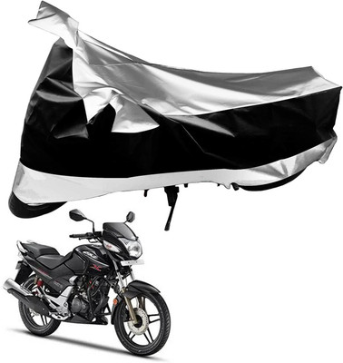 SHOOLIN Waterproof Two Wheeler Cover for Hero(Ambition, Black, Silver)