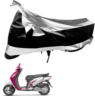 SHOOLIN Waterproof Two Wheeler Cover for Honda(Activa 5G, Black, Silver)