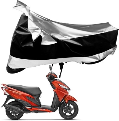 SHOOLIN Waterproof Two Wheeler Cover for Honda(Dream Yuga, Black, Silver)