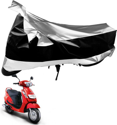 SHOOLIN Waterproof Two Wheeler Cover for Mahindra(Duro DZ, Black, Silver)