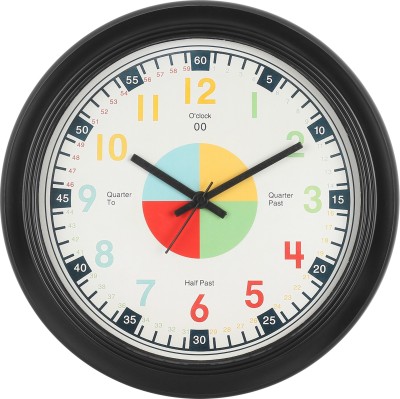 Efinito Analog 36 cm X 36 cm Wall Clock(Black, With Glass, Standard)