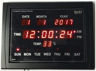AJANTA Digital 25 cm X 40 cm Wall Clock(Black, Standard)